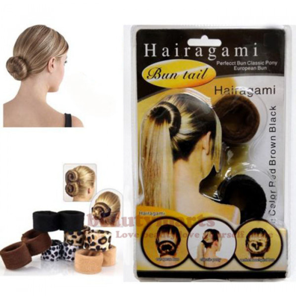 Hair Bun Tail Tool Hairagami Spiral European Classic Pony Styling Pack 2 Color